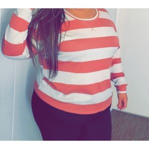 Pink and white striped long sleeve